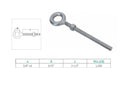 Marine 3/8" x 2-1/2" Drop Forged Plain Eye Bolt 1200 Lb WLL Stainless Steel T316