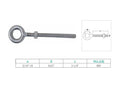 4 Pcs 5/16" x 2-1/4" Drop Forged Plain Eye Bolt 800 Lb WLL Stainless Steel T316