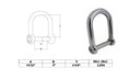 4PC 15/32" Screw Pin Wide D Shackle No Snag Pin 2850 Lb WLL Stainless Steel T316