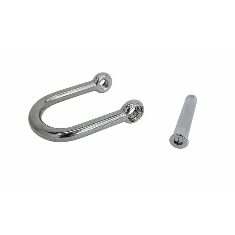 15/32" Screw Pin Wide D Shackle No Snag Pin 2,850 Lbs WLL Stainless Steel T316