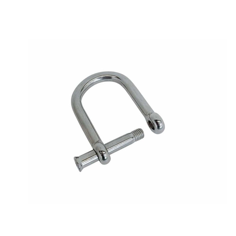 15/32" Screw Pin Wide D Shackle No Snag Pin 2,850 Lbs WLL Stainless Steel T316