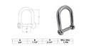 4 PCS 3/8'' Stainless Steel T316 Wide D Shackle – Screw Pin, No-Snag Design, 1,700 lbs WLL