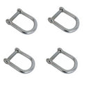 4PC 5/16'' Stainless Steel T316 Wide D Shackle – Screw Pin, No-Snag Design, 1,300 lbs WLL