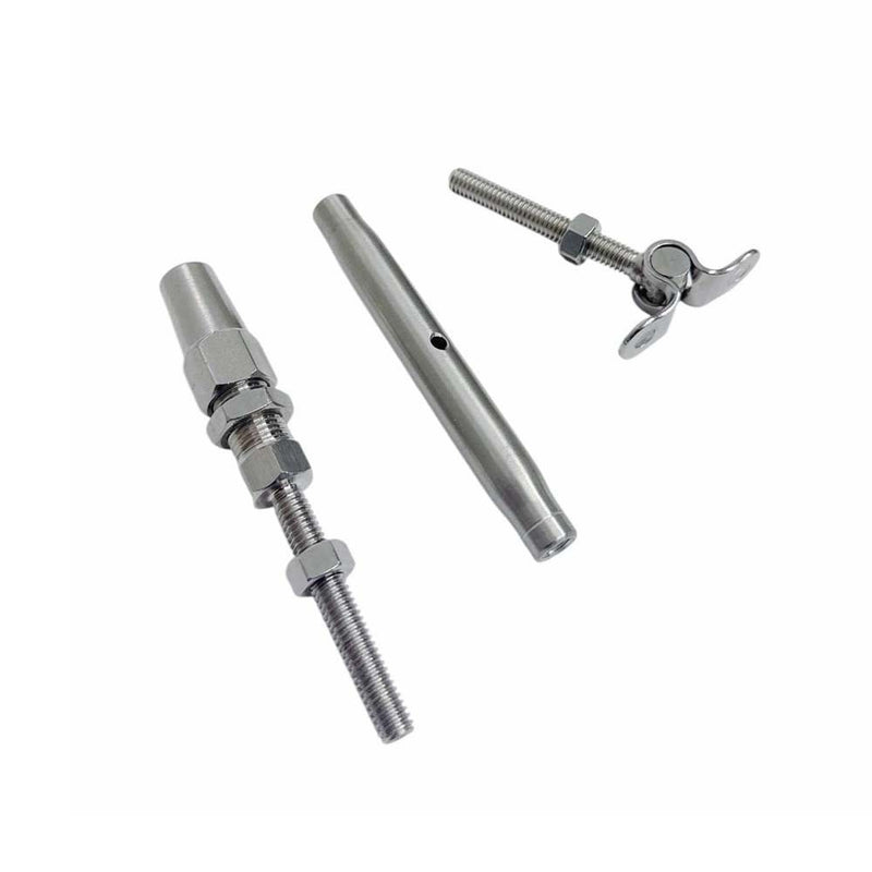 T316 Marine Grade Stainless Steel 1/8" Cable Deck Toggle & Swageless Turnbuckle