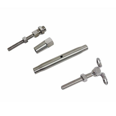 T316 Marine Grade Stainless Steel 1/8" Cable Deck Toggle & Swageless Turnbuckle