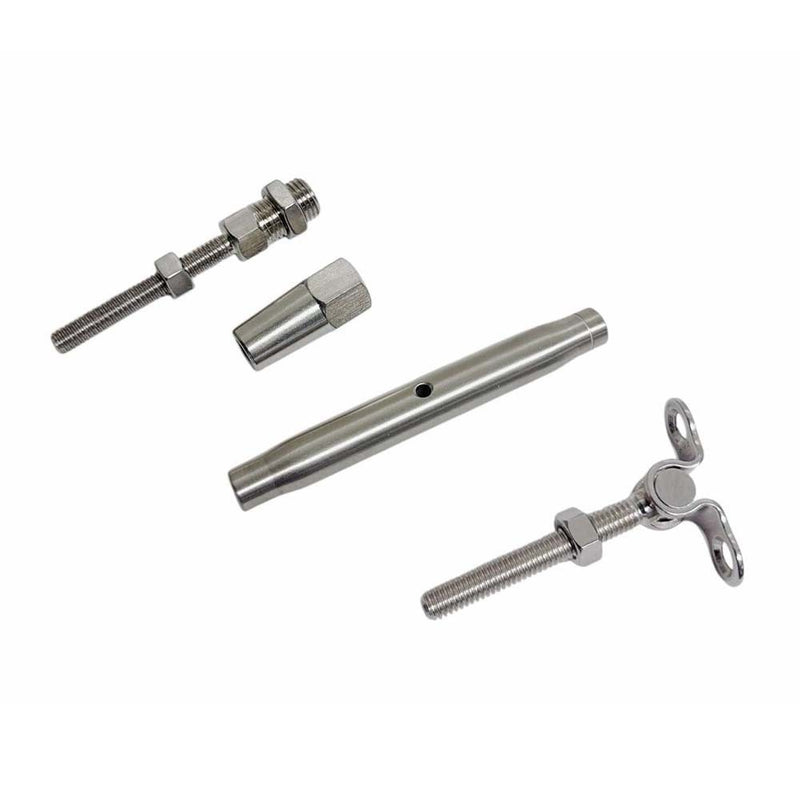 T316 Marine Grade Stainless Steel 1/8" Cable Deck Toggle & Swageless Turnbuckle
