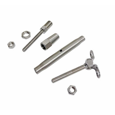 4 PCS T316 Marine Stainless Steel 1/8" Cable Deck Toggle & Swageless Turnbuckle