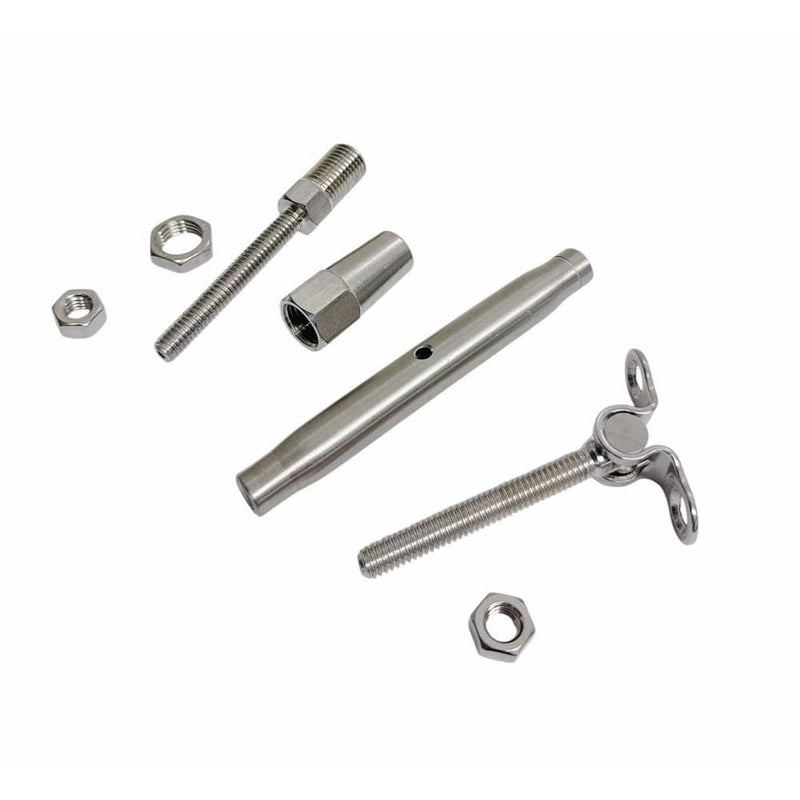 4 PCS T316 Marine Stainless Steel 1/8" Cable Deck Toggle & Swageless Turnbuckle