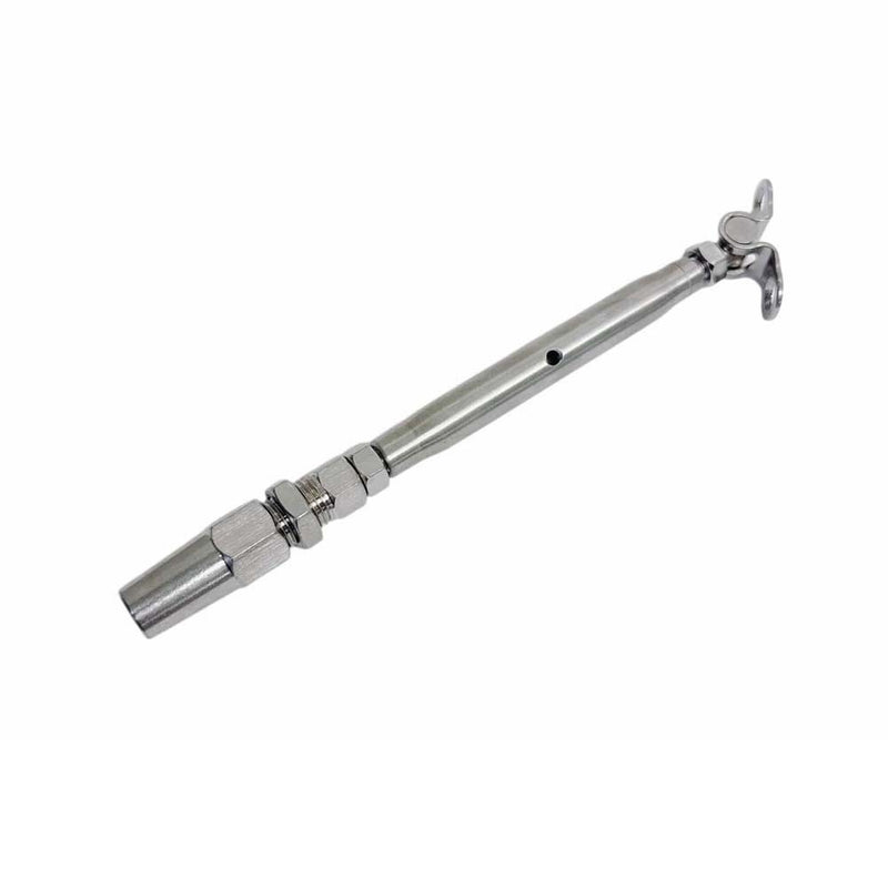 T316 Marine Grade Stainless Steel 3/16" Cable Deck Toggle & Swageless Turnbuckle