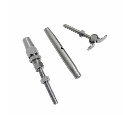 T316 Marine Grade Stainless Steel 3/16" Cable Deck Toggle & Swageless Turnbuckle