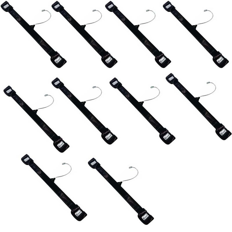 10 PCS 12" Plastic Pants Hangers Black with Slide Lock Clips for Skirts & Slacks