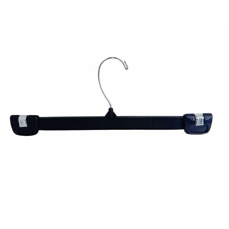 10 PCS 12" Plastic Pants Hangers Black with Slide Lock Clips for Skirts & Slacks