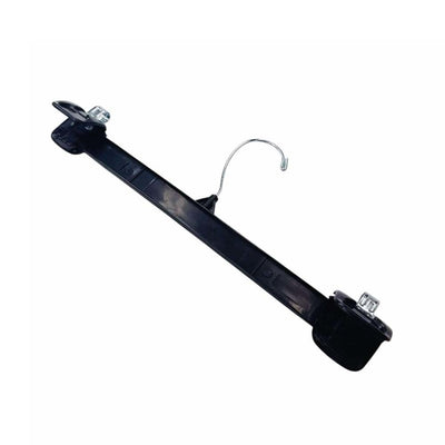 10 PCS 12" Plastic Pants Hangers Black with Slide Lock Clips for Skirts & Slacks