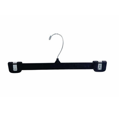 10 PCS 12" Plastic Pants Hangers Black with Slide Lock Clips for Skirts & Slacks