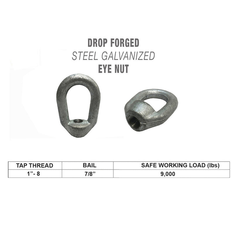 Hot-Dipped Galvanized Eye Nut – Drop Forged Carbon Steel with Tap Thread for Lifting & Rigging Applications