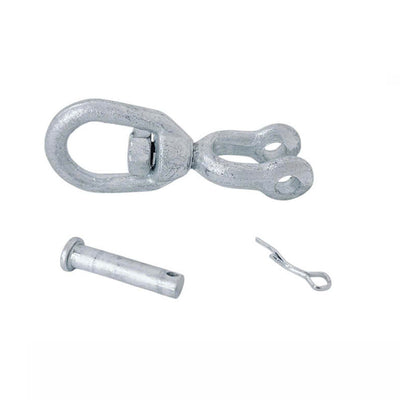 4 Pcs 5/16" Jaw & Eye Swivel for Marine Boats – Hot Dipped Galvanized Mooring Connector, 1,250 lbs WLL, Jaw & Eye Swivel