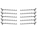 Chrome gridwall display arm with 6-ball design for merchandising