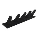 Soft black velvet ring display organizer with five upright ring slots
