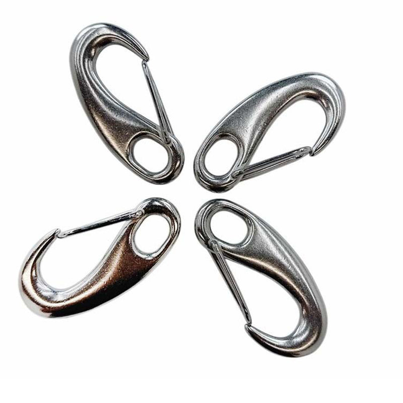 4 Pcs T316 Stainless Steel Gate Snap Hook 3-3/4", 1000 Lbs WLL Marine Grade Carabiner for Rigging, Sailing, and Outdoor Use