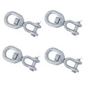 4 Pcs 1/2" Jaw & Eye Swivel for Marine Boats – Hot Dipped Galvanized Mooring Connector, 3,600 lbs WLL, Eye Eye Swivel