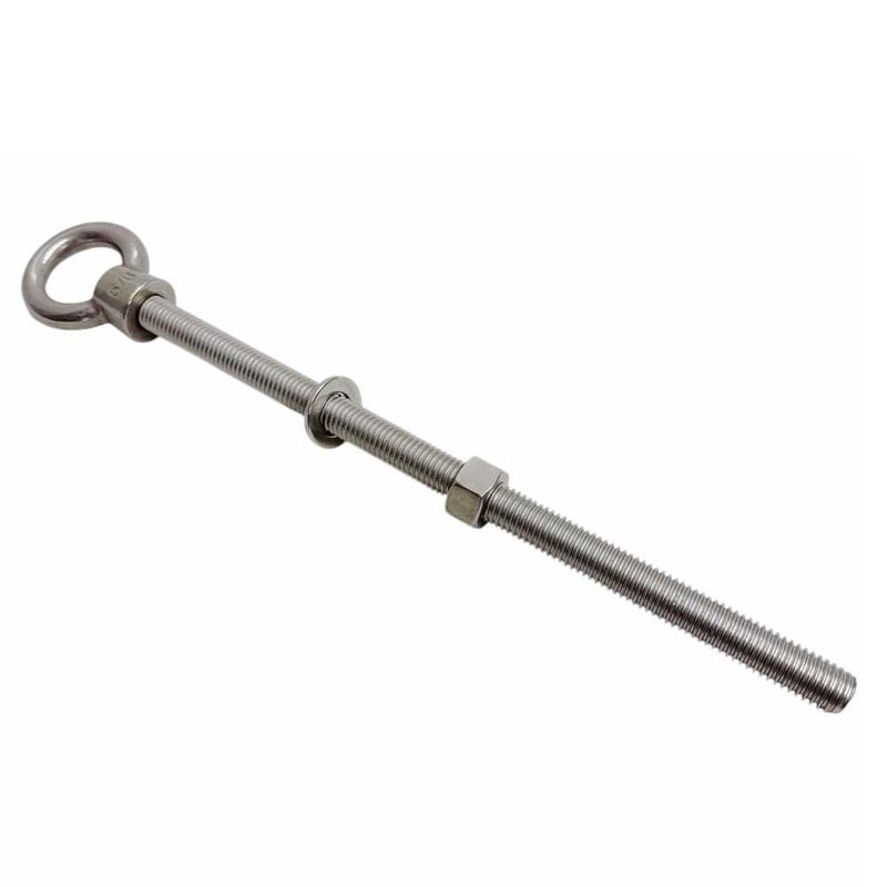 Marine T316 Stainless Steel 5/8" x 12" Shoulder Eye Bolt 3,200 Lbs WLL