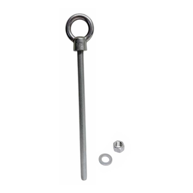 Marine T316 Stainless Steel 5/8" x 12" Shoulder Eye Bolt 3,200 Lbs WLL