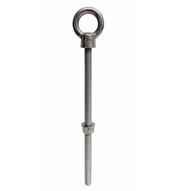 Marine T316 Stainless Steel 5/8" x 12" Shoulder Eye Bolt 3,200 Lbs WLL