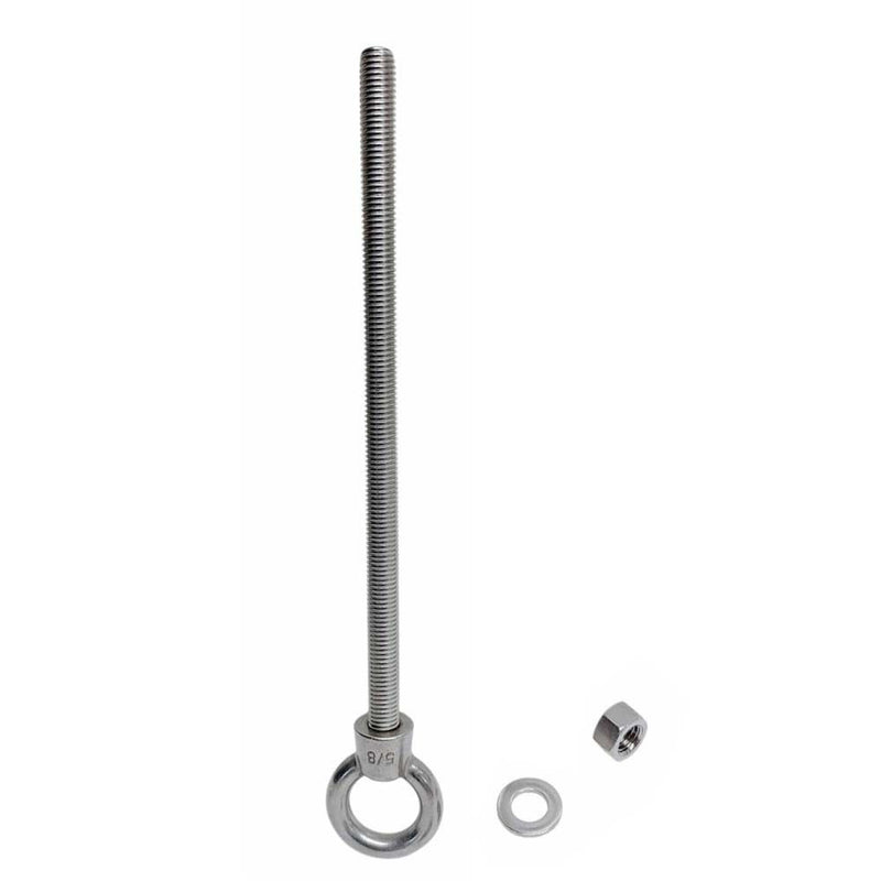 Marine T316 Stainless Steel 5/8" x 12" Shoulder Eye Bolt 3,200 Lbs WLL