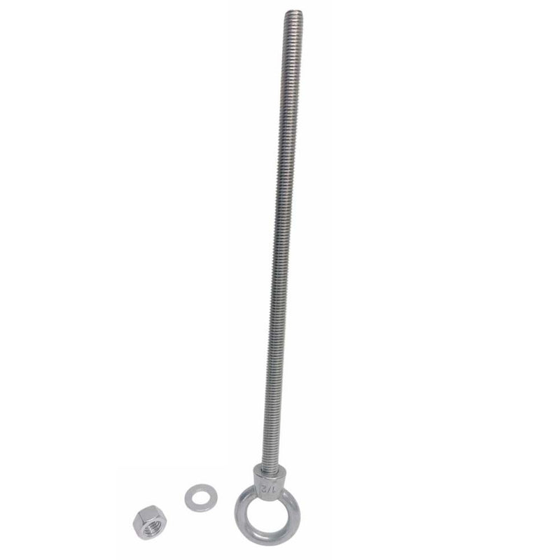Marine T316 Stainless Steel 1/2" x 12" Shoulder Eye Bolt 2,000 Lbs WLL