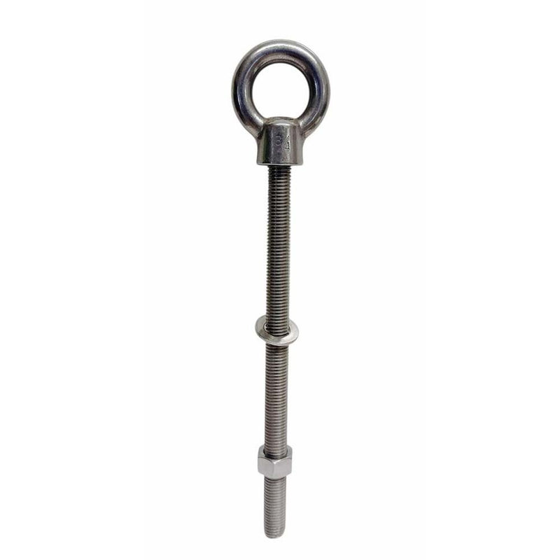 Marine T316 Stainless Steel 3/4" x 12" Shoulder Eye Bolt 4,700 Lbs WLL