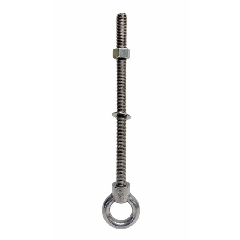 Marine T316 Stainless Steel 3/4" x 12" Shoulder Eye Bolt 4,700 Lbs WLL