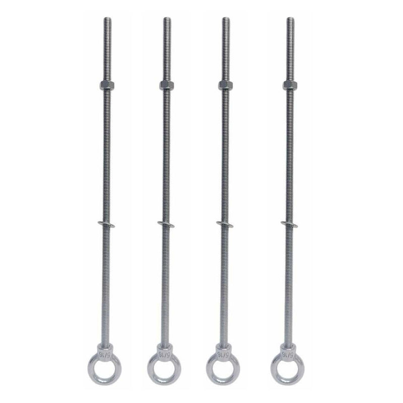 4 Pcs Marine T316 Stainless Steel 5/16" x 12 Shoulder Eye Bolt 800 Lbs WLL