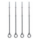 4 Pcs Marine T316 Stainless Steel 1/4" x 12" Shoulder Eye Bolt 400 Lbs WLL