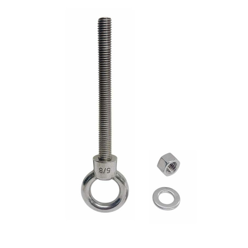 Marine T316 Stainless Steel 5/8" x 6" Shoulder Eye Bolt 3,200 Lbs WLL