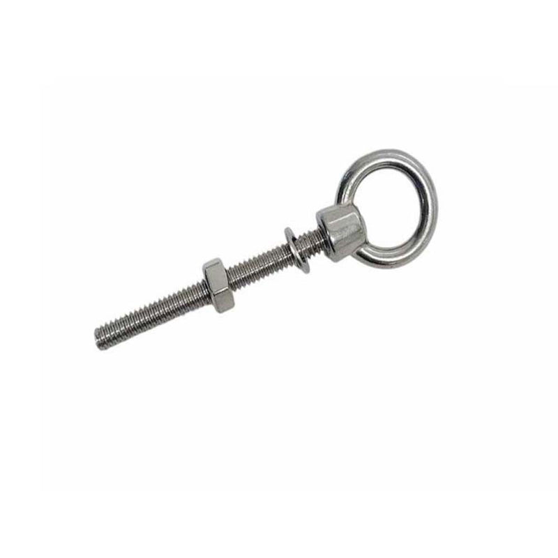 4 Pcs Marine T316 Stainless Steel 1/4" x 4" Shoulder Eye Bolt 400 Lbs WLL