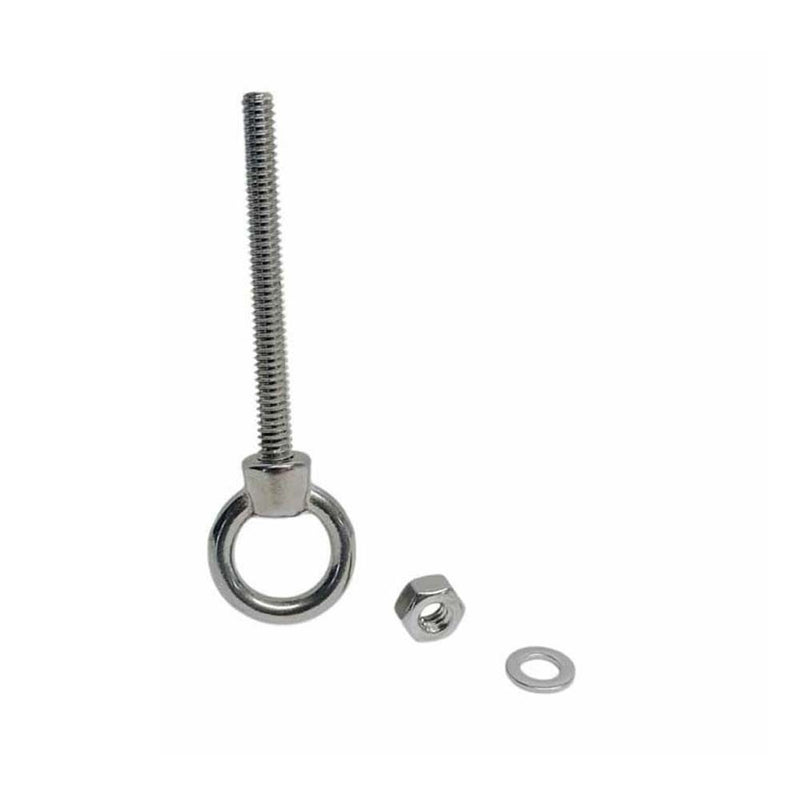 Marine T316 Stainless Steel 1/4" x 4" Shoulder Eye Bolt 400 Lbs WLL