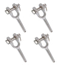 4 Pcs T316 Stainless Steel 3/8" Drop Forged Turnbuckle Jaw LEFT HAND Thread 1,200 Lbs WLL