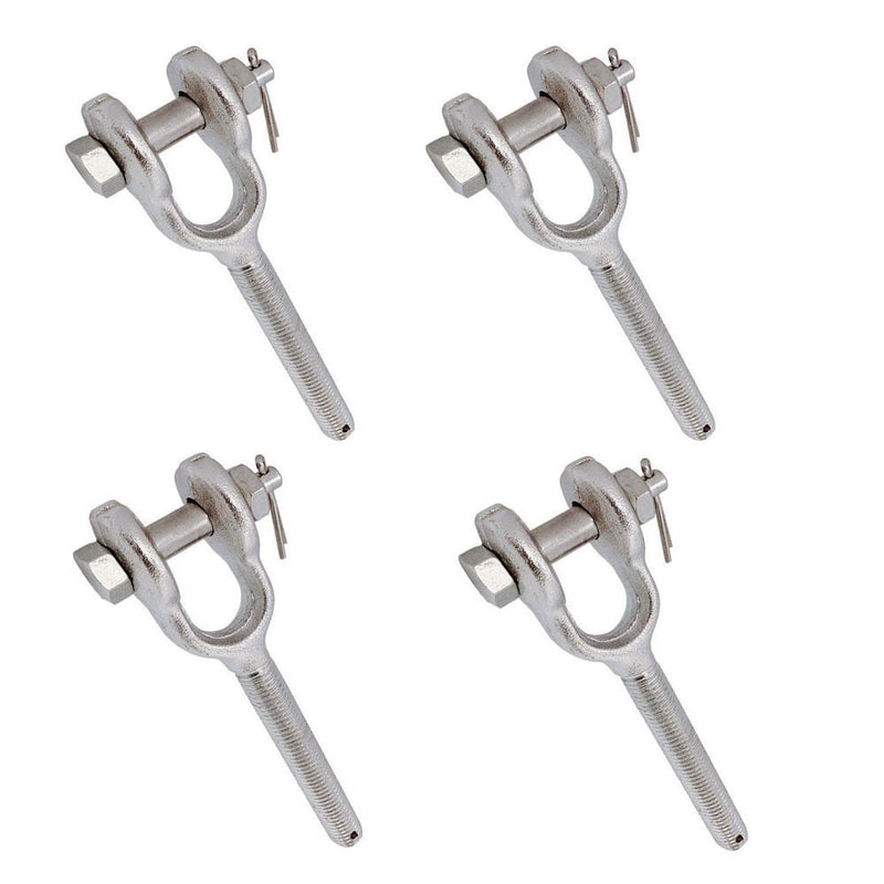 4Pcs 3/8" Drop Forged Turnbuckle Jaw LEFT HAND Thread 1200Lb WLL Stainless Steel