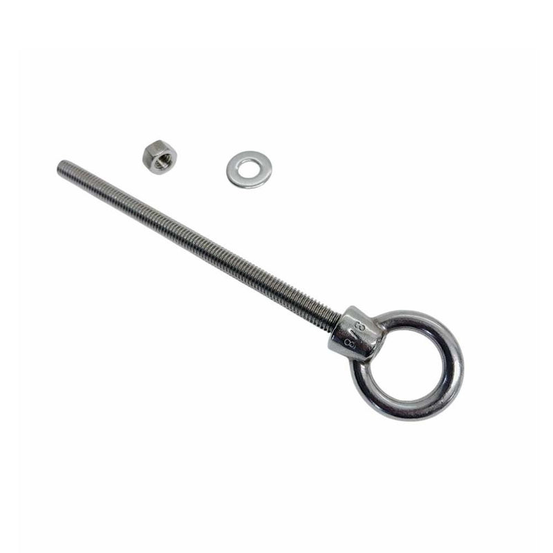 Marine T316 Stainless Steel 3/8" x 6" Shoulder Eye Bolt 1,000 Lbs WLL