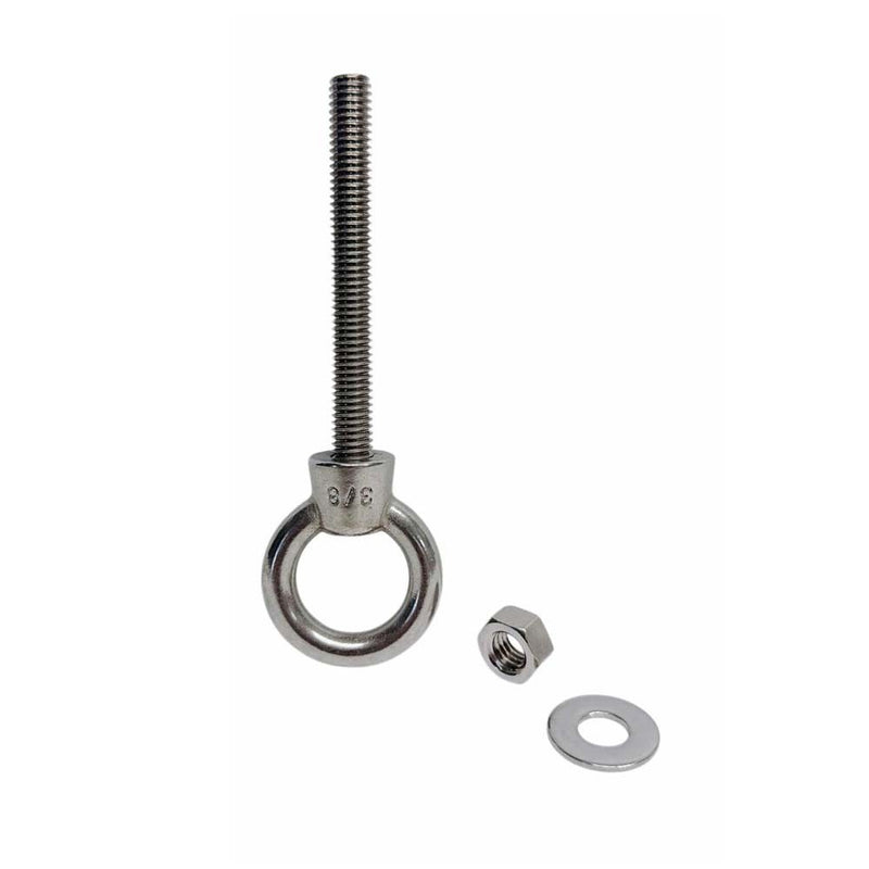 4 Pcs Marine T316 Stainless Steel 3/8" x 3-1/8" Shoulder Eye Bolt 1,000 Lbs WLL