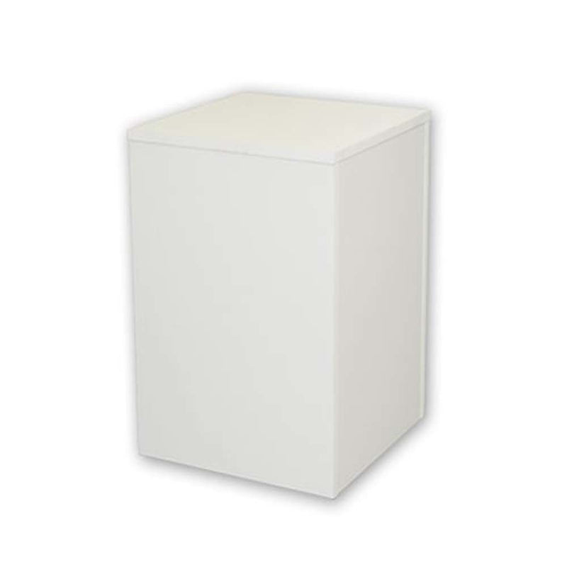 24" White Knockdown Pedestal Base Cube Retail Display Fixture for Retail Stores