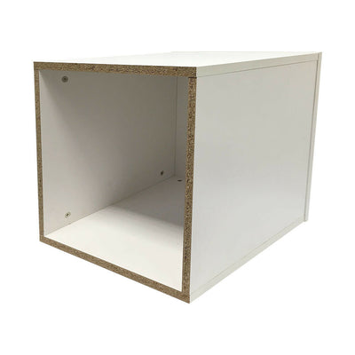 24" White Knockdown Pedestal Base Cube Retail Display Fixture for Retail Stores