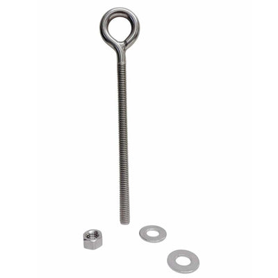 4 Pcs Marine T316 Stainless Steel 3/8" x 6" Welded Plain Eye Bolt 1,000 Lbs WLL