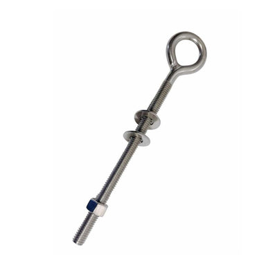 4 Pcs Marine T316 Stainless Steel 3/8" x 6" Welded Plain Eye Bolt 1,000 Lbs WLL