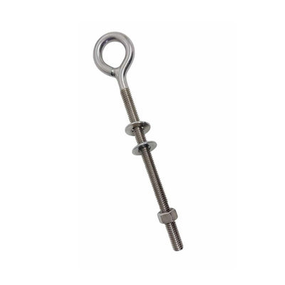 4 Pcs Marine T316 Stainless Steel 3/8" x 6" Welded Plain Eye Bolt 1,000 Lbs WLL