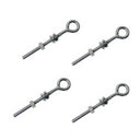 4 Pcs Marine T316 Stainless Steel 1/4" x 4" Welded Plain Eye Bolt 400 Lbs WLL