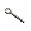 Marine T316 Stainless Steel 1/2" x 4" Welded Plain Eye Bolt 1,800 Lbs WLL