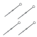 4 Pcs Marine T316 Stainless Steel 1/4" x 6" Welded Plain Eye Bolt 400 Lbs WLL