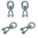 4 Pcs Marine Hot Dipped Galvanized Steel 3/4" Jaw & Eye Swivel Mooring Connector 7,200 lbs WLL