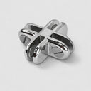 20 Pcs Chrome 4-Way Glass Cube Connector Clip – For 3/16” Tempered Glass Shelf & Modular Retail Display Cube